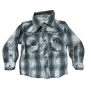 Cowboy Hardware Blue and White Boys Long Sleeve Western Shirt